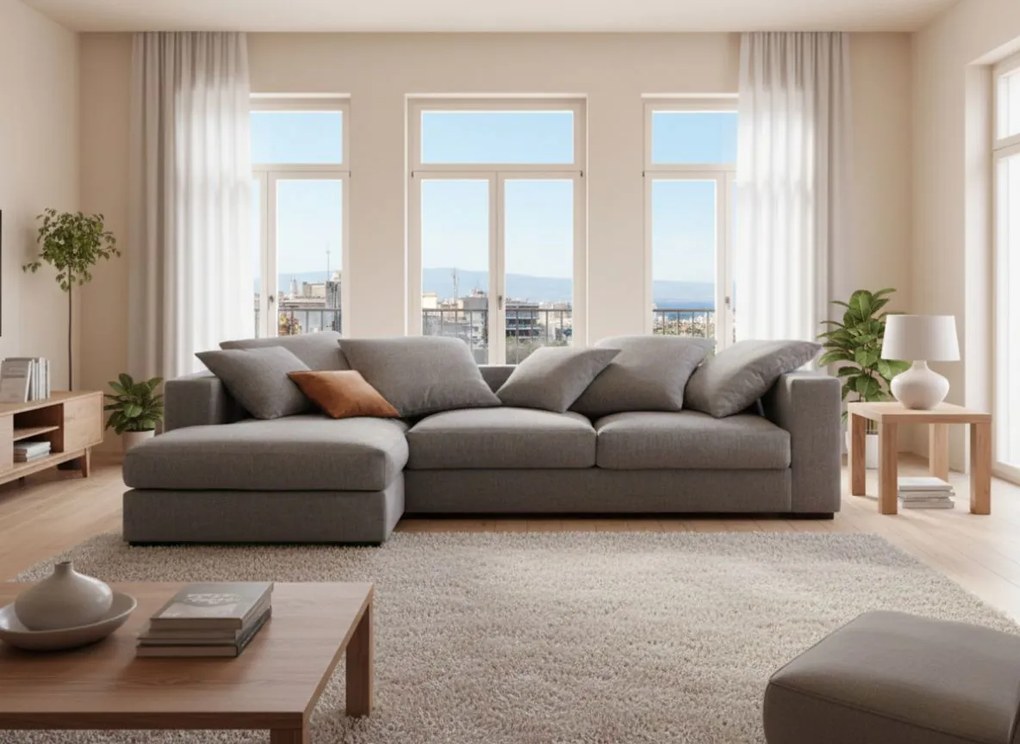 Ъгъл диван Pilo-Customizable-225φ 145β cm.-Light gray (Star4614)