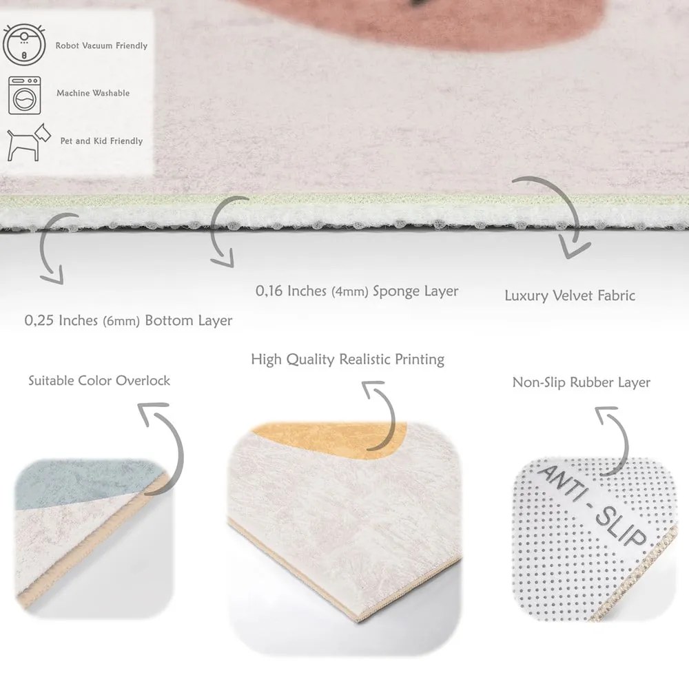 Кремава пътека подходяща за пране 80x200 cm Illustrated Autumn – Mila Home