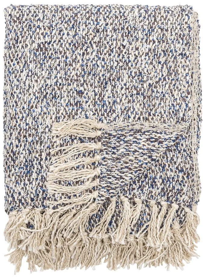 Сиво-синьо одеяло със смес от лен 130x160 cm Ocean – Bloomingville