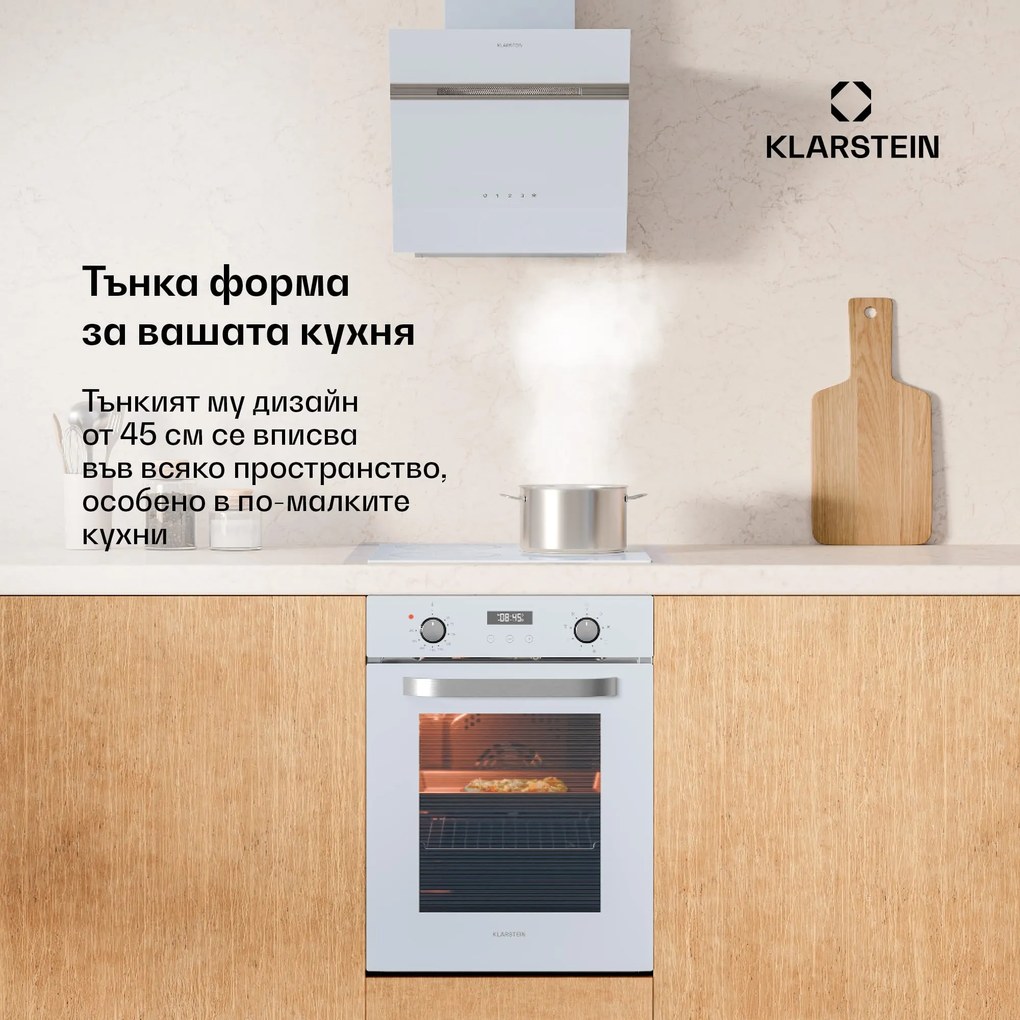 Klarstein Фурна SmartSlim, Slim дизайн, 9 функции, обем 49 литра, лесно почистване, EEK A