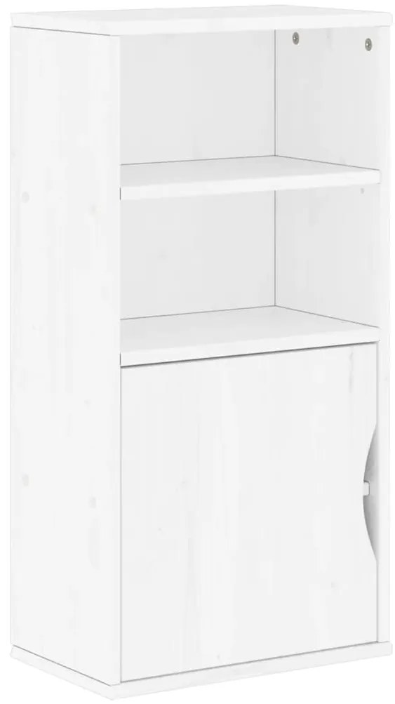 4103596 vidaXL Страничен шкаф ODDA White 40x24x79 cm Масивна дървесина Бор