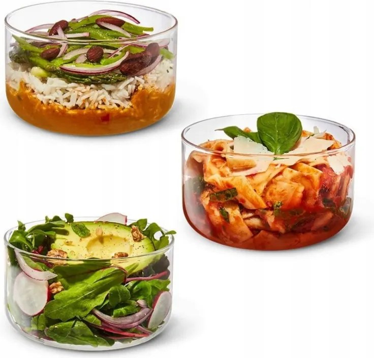 Стъклена кутия за обяд Black+Blum GR-LB-L015, 0.75 л, Съвместима с микровълнова и съдомиялна, Без BPA, Тъмносив