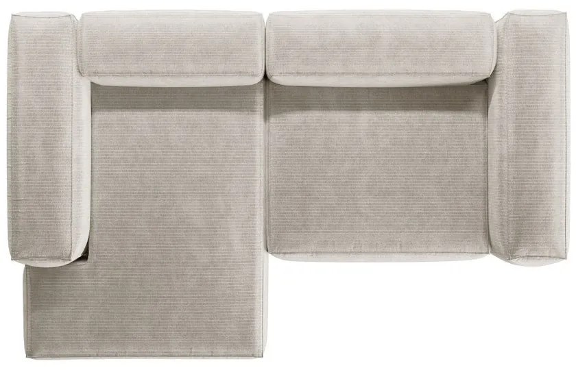 Бежов ъглов диван от рипсено кадифе (ляв ъгъл) Bergano – Cosmopolitan Design