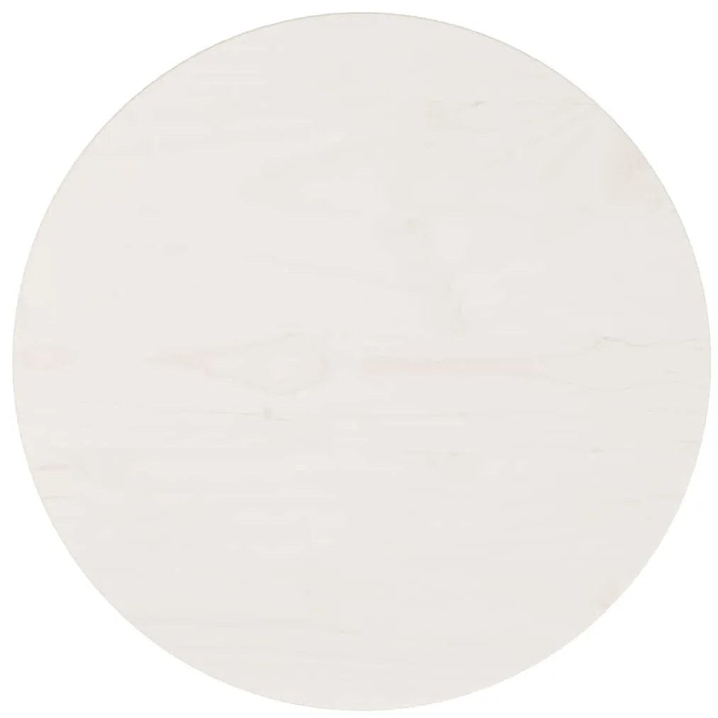 833659 vidaXL Плот за маса, кръгъл, бял, Ø40x3 см, бор масив