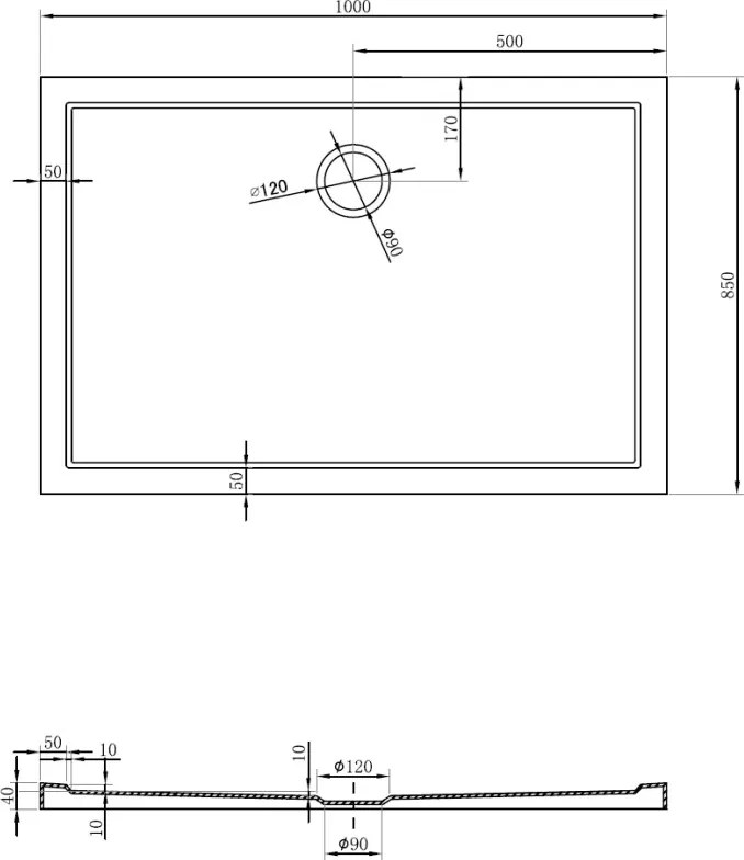 Mexen Flow правоъгълна тънка душ тава 100 x 85 см, бял гланц - 46R108510