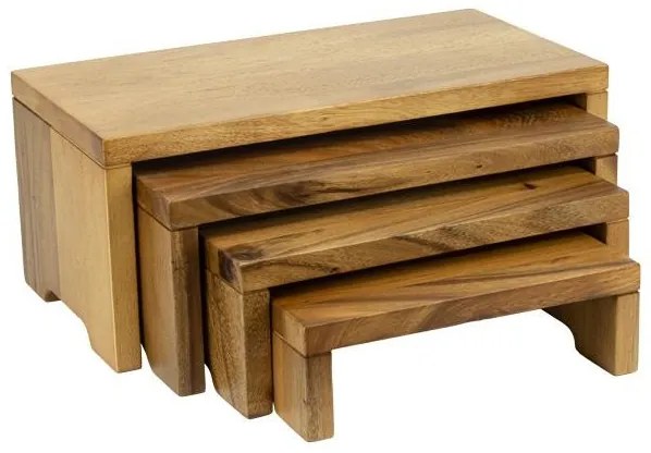 Horecano - Дървен дисплей на 4 нива за бюфет 44,6x25,9xh23.5см АКАЦИЯ ALAS-(SWR-130418-B3SET)