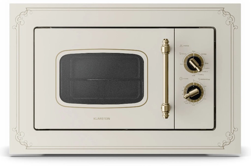 Klarstein Victoria 20 микровълнова печка за вграждане 20 л 800 W грил: 1000 W слонова кост