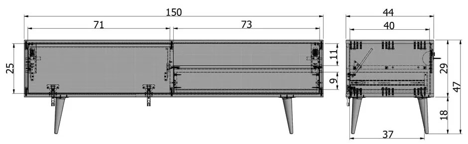 Масичка за телевизор от дъбова дървесина WOOOD Tygos