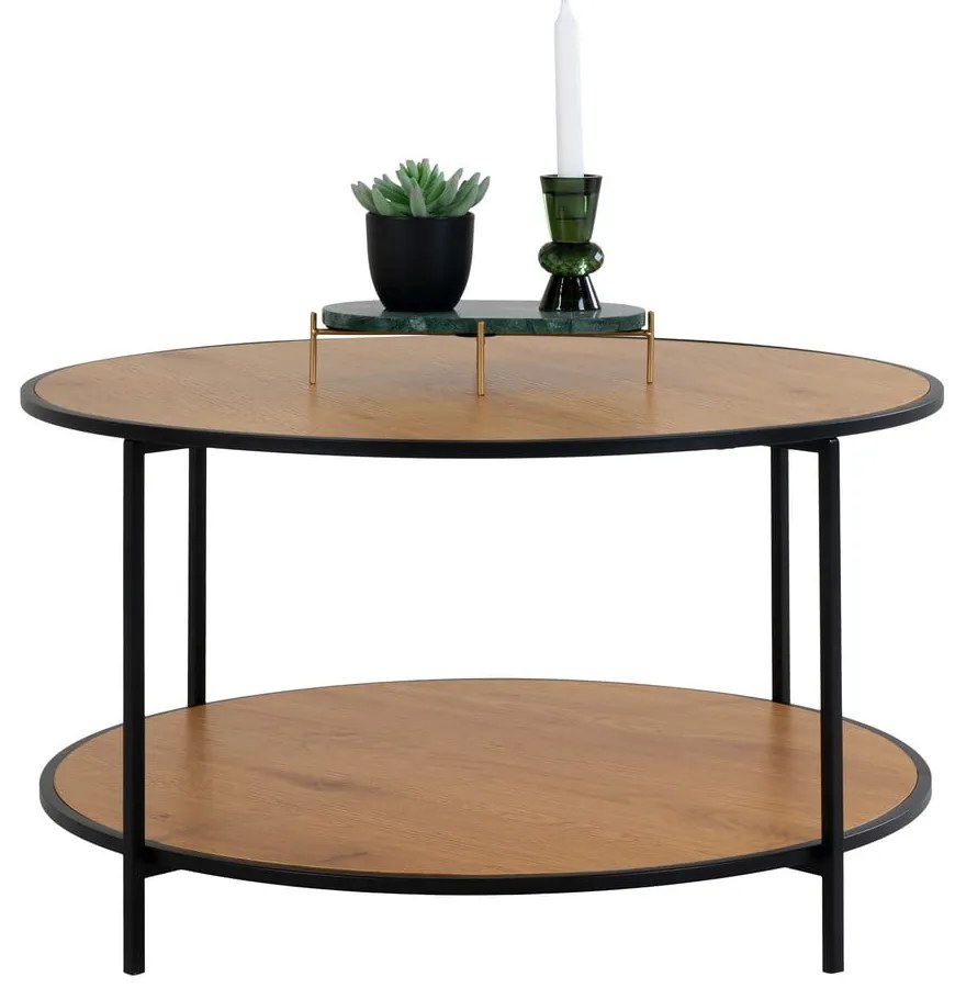 Кръгла масичка за кафе с дъбов плот в естествен цвят ø 80 cm Vita - House Nordic