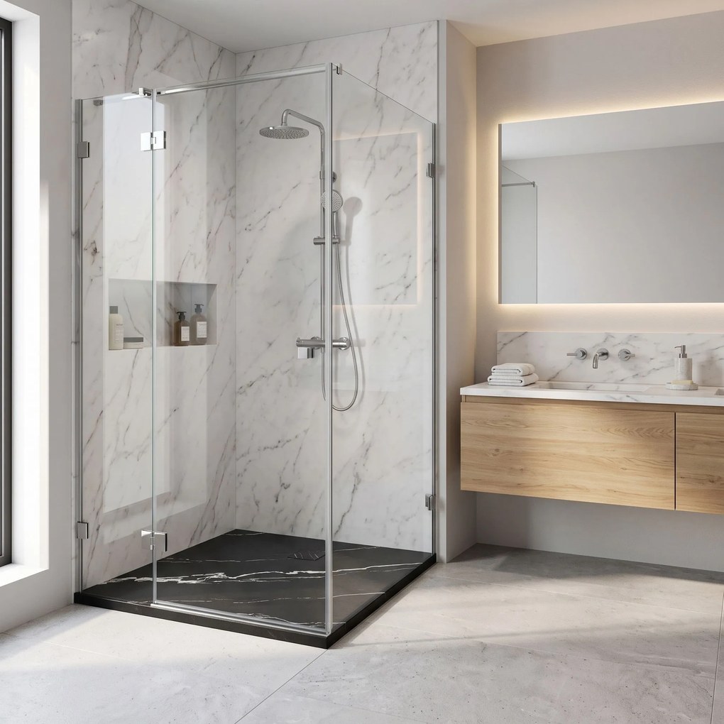 Корито за душ кабина Magnum CARRARA BLACK 90x90