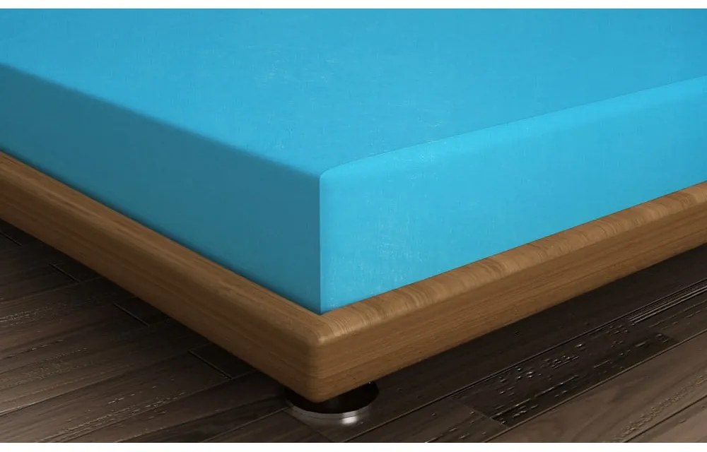 Син чаршаф от еластичен памук 160x200 cm - Mijolnir