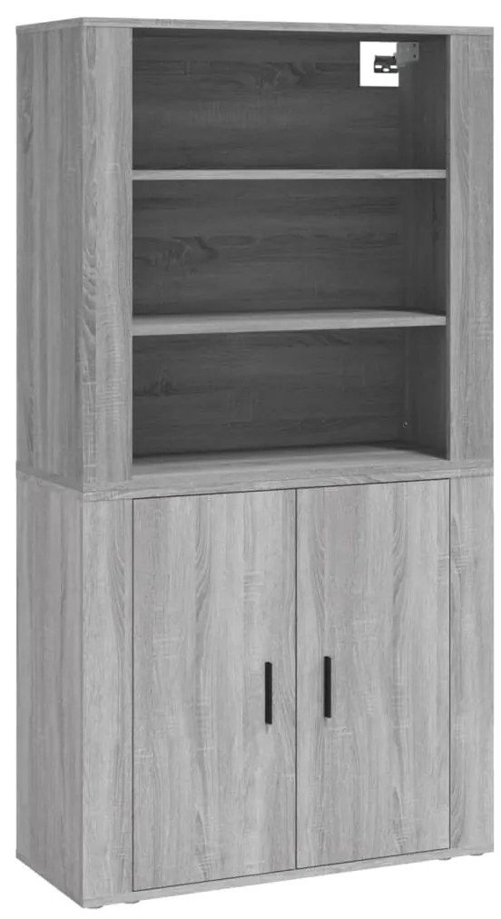 3185365 vidaXL Висок шкаф, сив сонома, инженерно дърво