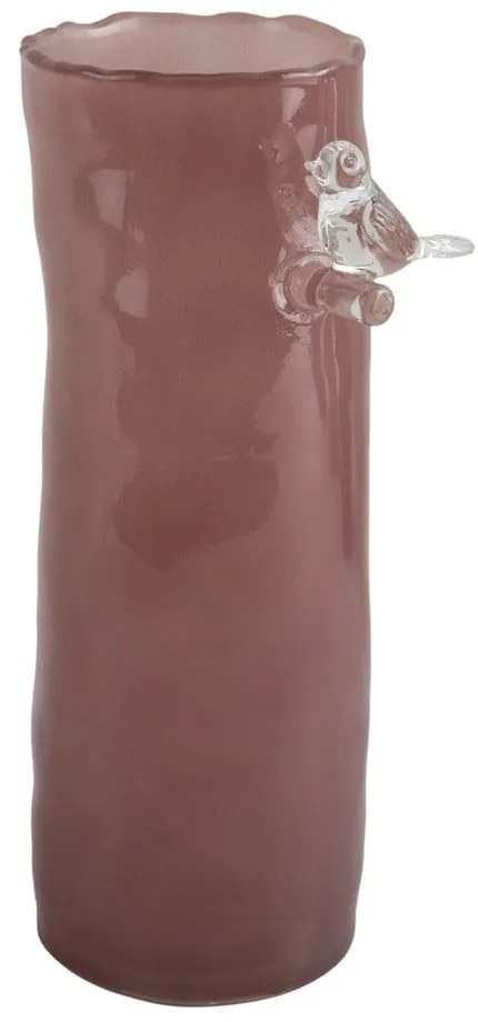 Розова стъклена ваза (височина 27 cm) Bird On Branch – PT LIVING