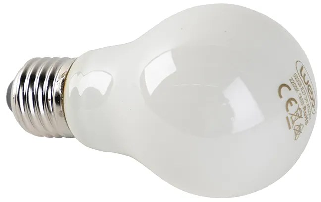 Комплект от 5 броя LED крушки с пламък E27, опалово стъкло, 3W, 250lm, 2200K