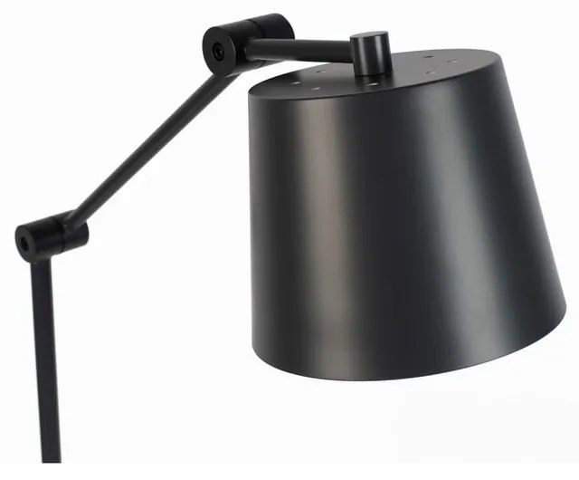 Черна подова лампа с метален абажур (височина 135 cm) Hajo – White Label