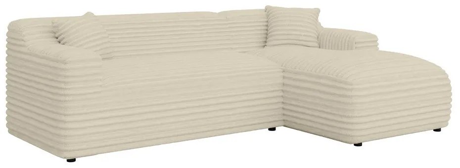 Бежов ъглов диван от рипсено кадифе (десен ъгъл) Martin – Ropez