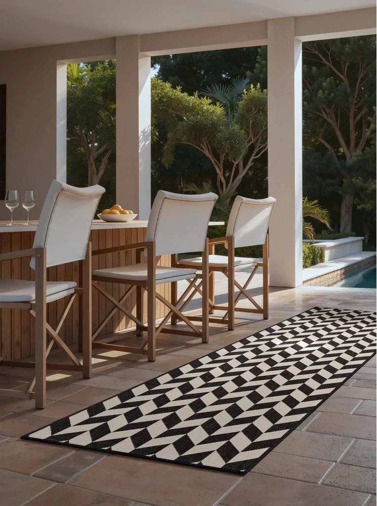 Черна/кремава пътека за открито и закрито 80x200 cm Haringey Terrick – Ted Baker