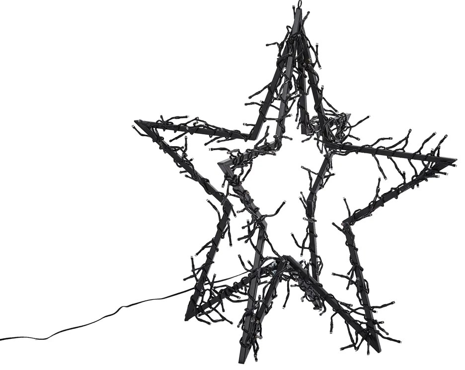 Коледна звезда черна звезда, включително LED IP44 - Brilli