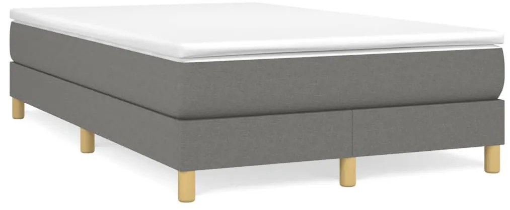 3120599 vidaXL Рамка за легло с пружини, тъмносива, 120x200 см, плат