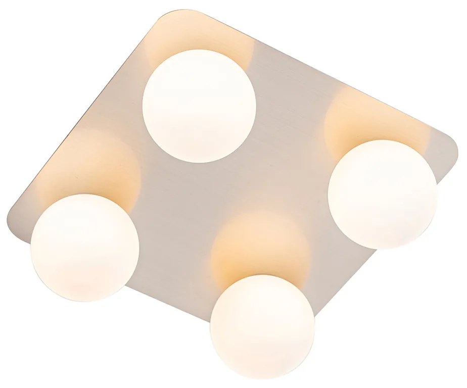 Модерна таванна лампа за баня стомана квадратна 4-лампа - Cederic