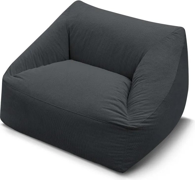 Тъмносив пуф от рипсено кадифе Lilibet – Bobochic Paris