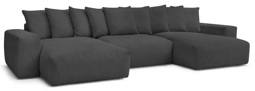 Сив ъглов диван от рипсено кадифе Voltaire – Bobochic Paris