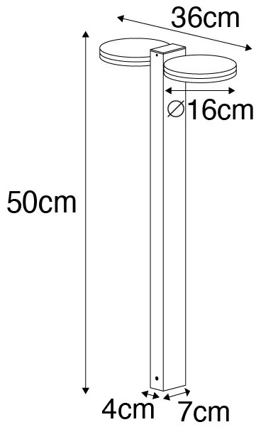 Стойка за външна лампа ръждиво кафява 50 см с LED 2-светлина IP44 - Esmee