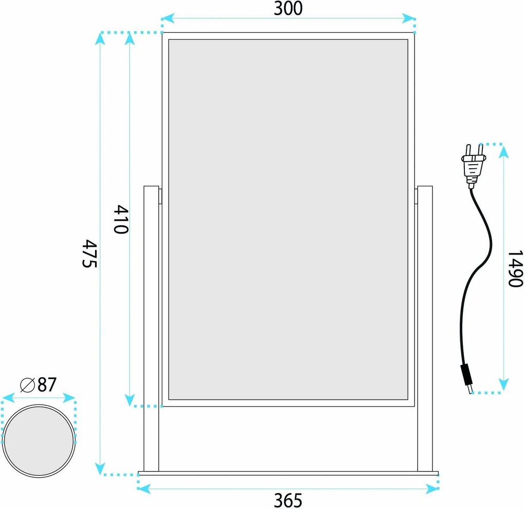 Огледало LED LUMI Black 30x40cm