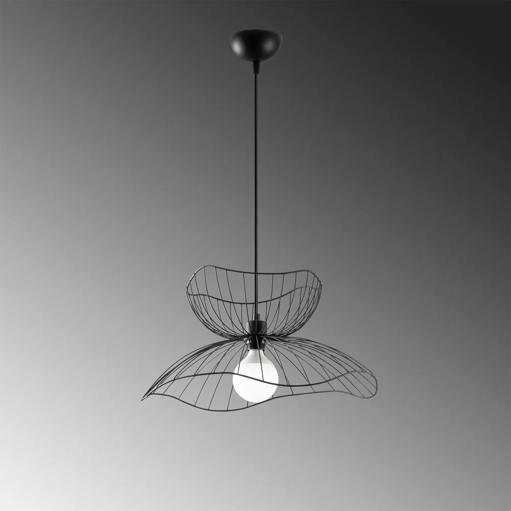 Черно висящо осветително тяло с метален абажур ø 50 cm Farac – Opviq lights