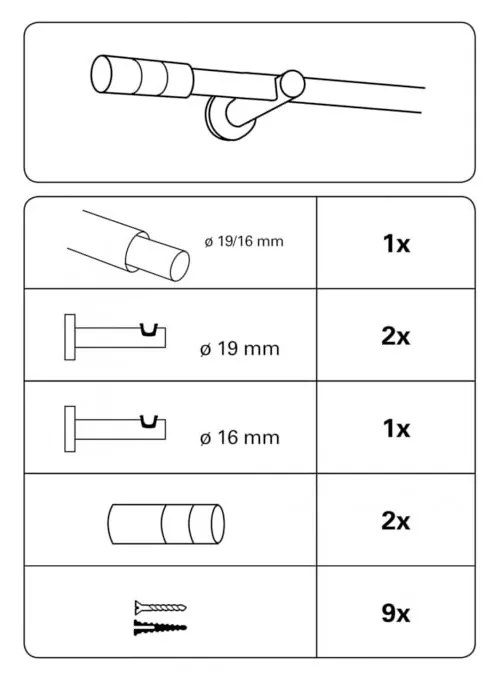 КОРНИЗ ТЕЛЕСКОПИЧЕН 120-210СМ КАМЕННО СИВО