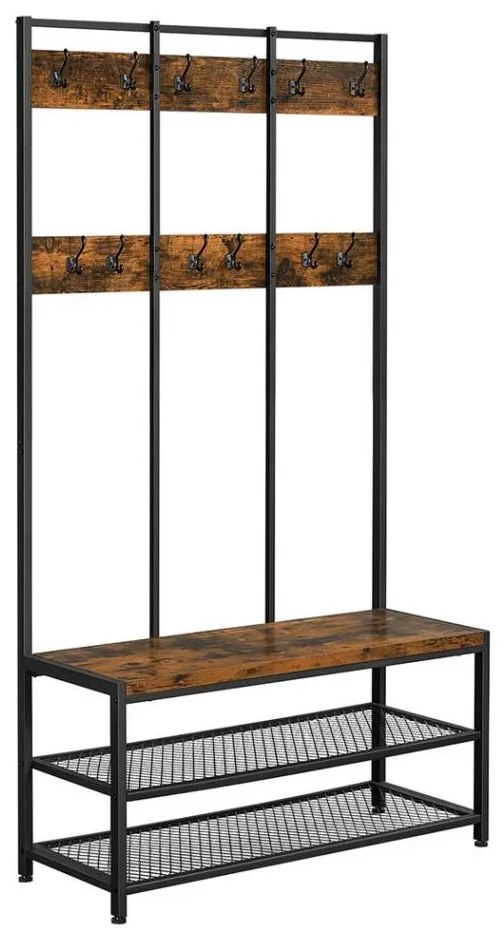 Стояща закачалка NAVOR кафява/черна