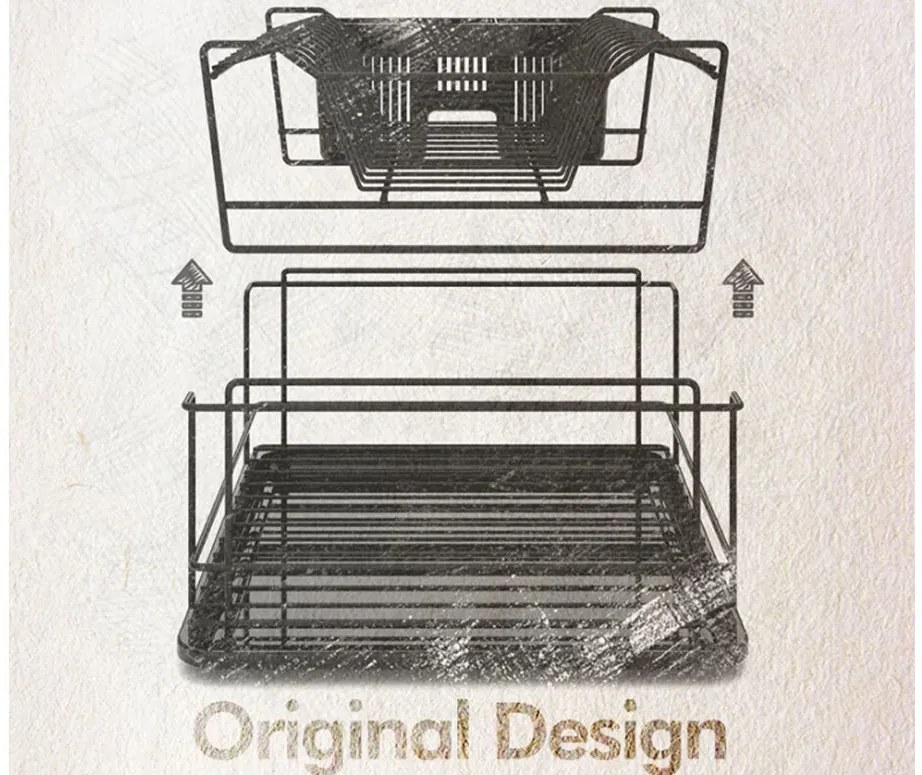 СУШИЛНИК ЗА СЪДОВЕ TEKNO TEL KB-010G , 2 нива , златисто