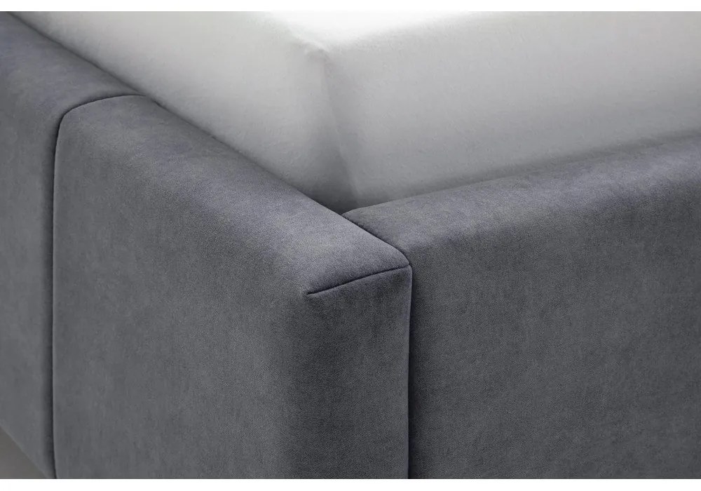 Антрацитно двойно легло 180x200 cm тапицирано с място за съхранение с включена подматрачна рамка Lizzano – Meise Möbel