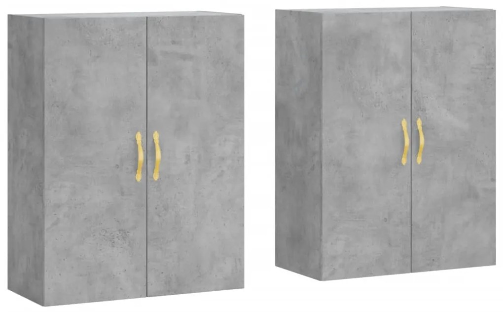 3195607 vidaXL Стенни шкафове, 2 бр, бетонно сиво, 69,5x34x90 см