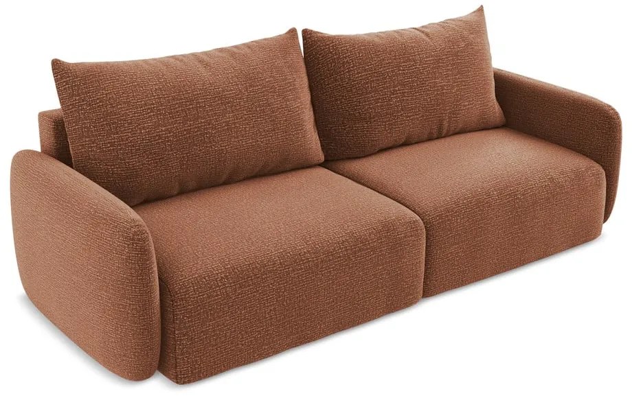 Разтегателен диван с място за съхранение в тухлен цвят 238 cm Kalena – Makamii