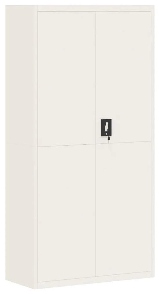 339752 vidaXL Шкаф за папки бял 90x40x180 см стомана