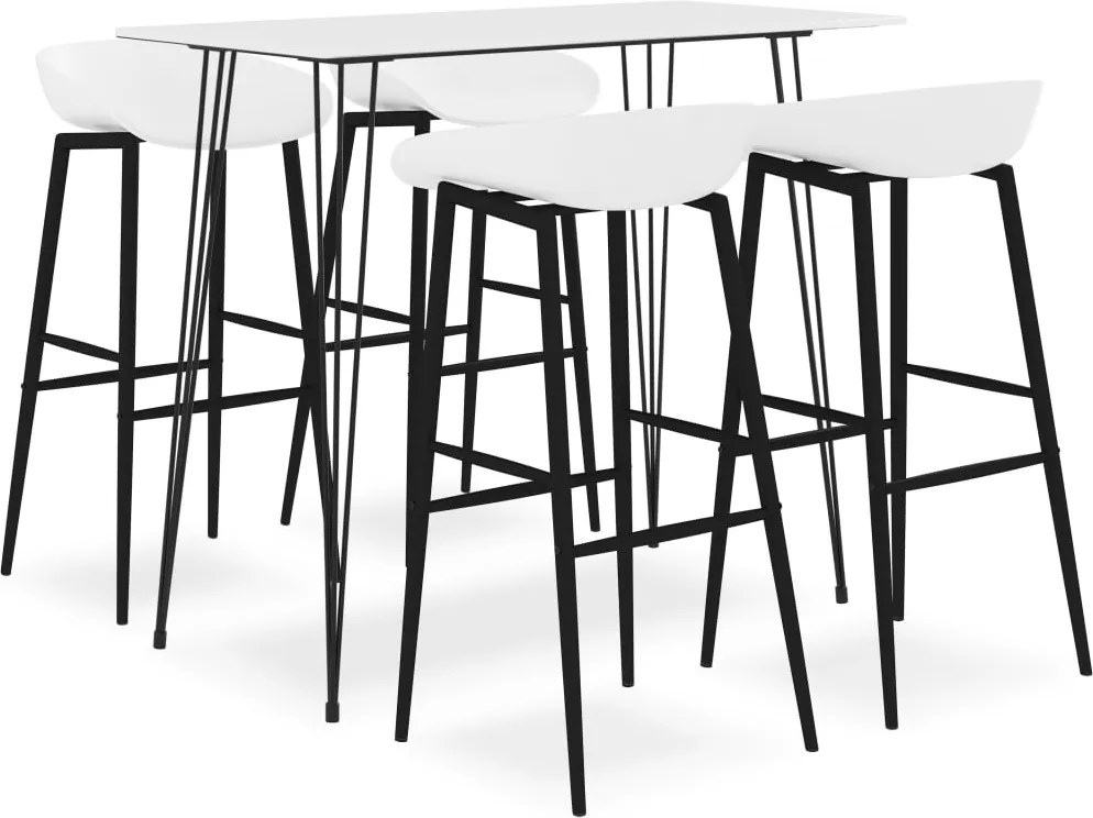 3057410 vidaXL Бар комплект от 5 части, бял