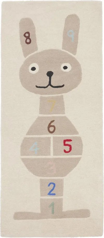 Ръчно изработено детско килимче за игра със смес от вълна 75x180 cm Rabbit Hopscotch – OYOY Mini