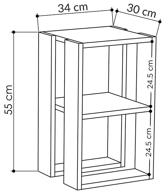 Нощно шкафче Парсън 119-001178 бял цвят