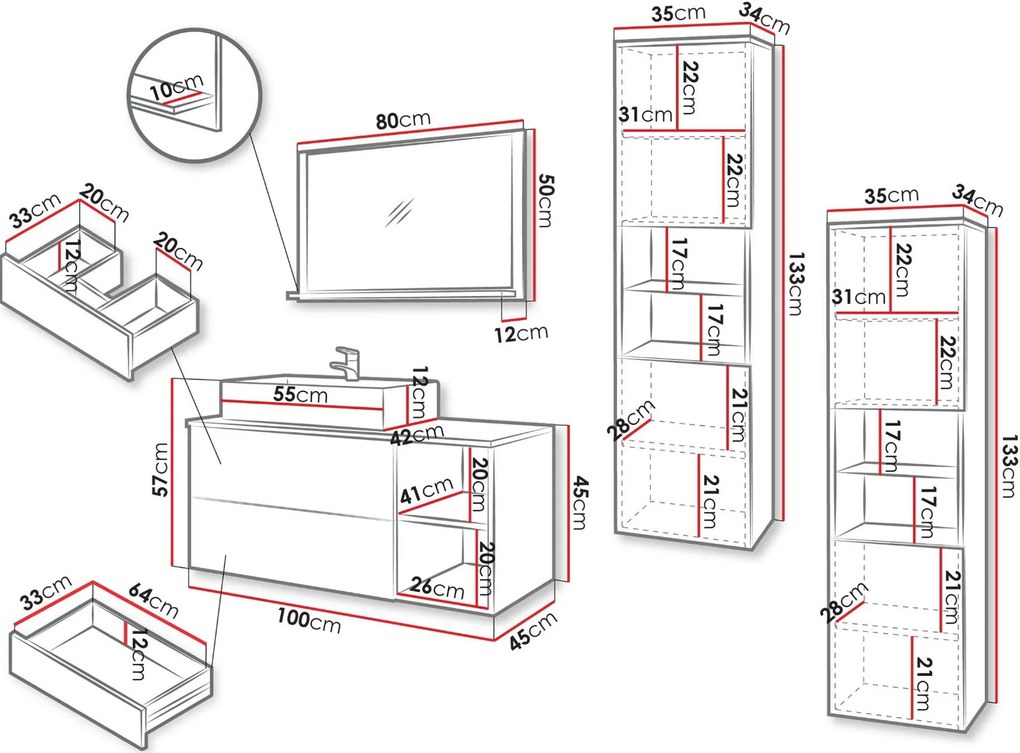 Комплект за баня Kertos Ryfle III-Kafe