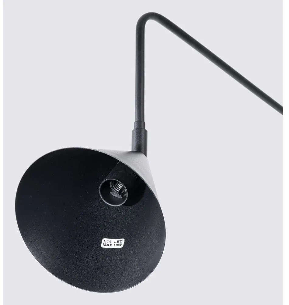 Черна стенна лампа за контакт Zylo – Sollux