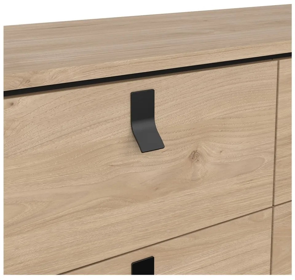 Нисък скрин с дъбов декор в естествен цвят 102x99 cm Ry - Tvilum