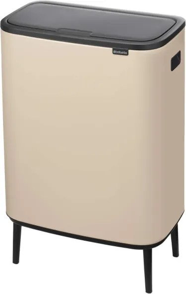 Кош за боклук Brabantia Bo Touch Hi 1010457, 60 л, Странични отвори за пренасяне, Регулируеми крака, Бежов