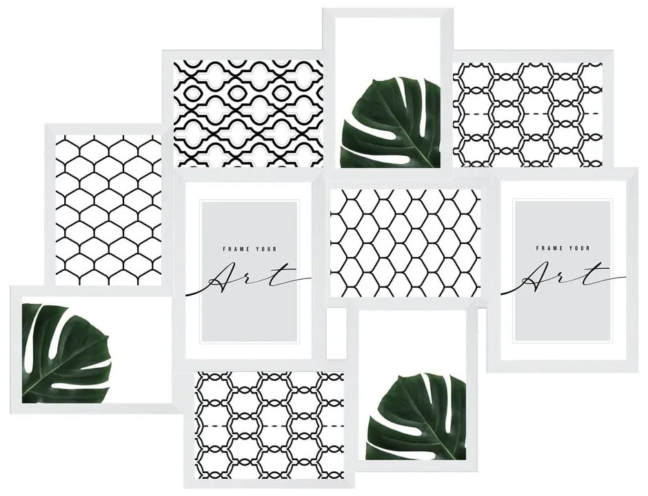 Бяла пластмасова рамка за стена 55x45 cm