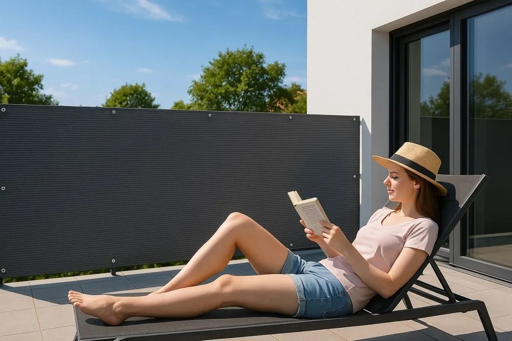 HDPE балконски екран с мрежа - защитен екран за балкони и огради Šírka: 100 cm | Dĺžka: 700 cm