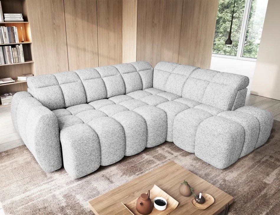 Ъглов диван Chicago-Бял-Десен