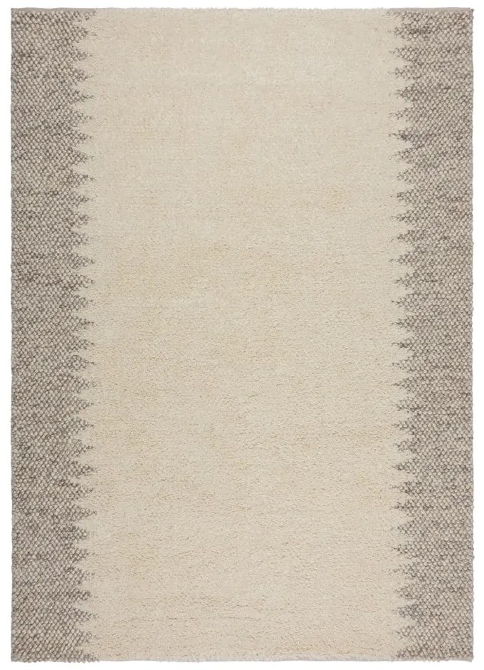 Кремав ръчно изработен килим със смес от вълна 120x170 cm Minerals Border – Flair Rugs