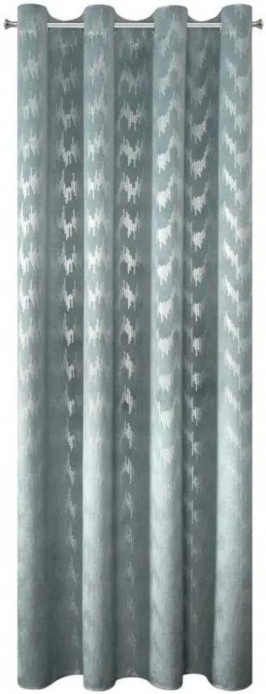 Синя декоративна завеса с блестящ сребърен печат 140 x 250 cm