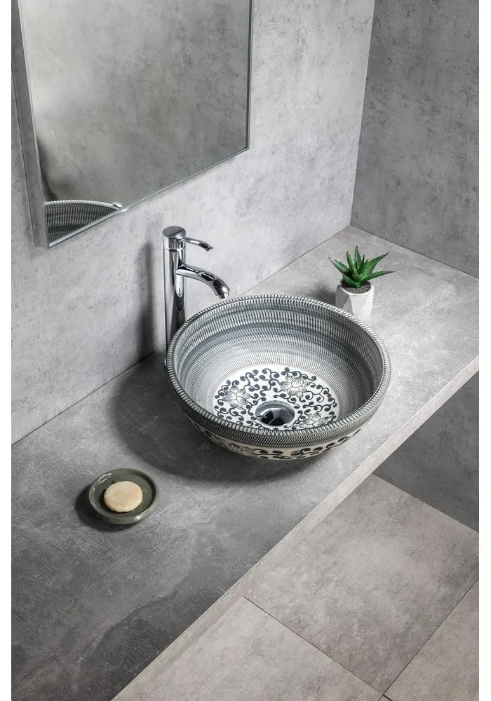 Синя керамична кръгла мивка ø 41 cm Priori – Sapho