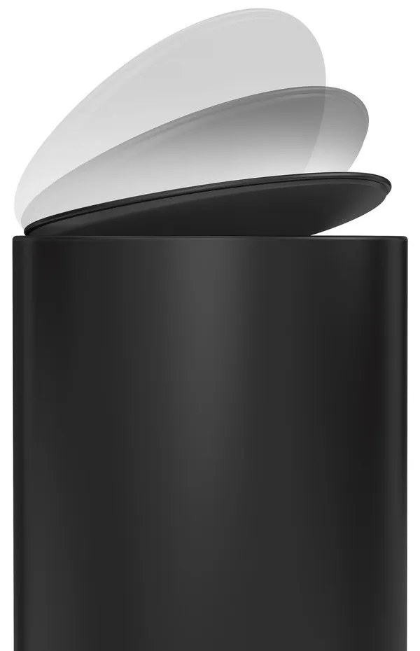 Матово черно метално кошче за боклук с педал 6 l – simplehuman